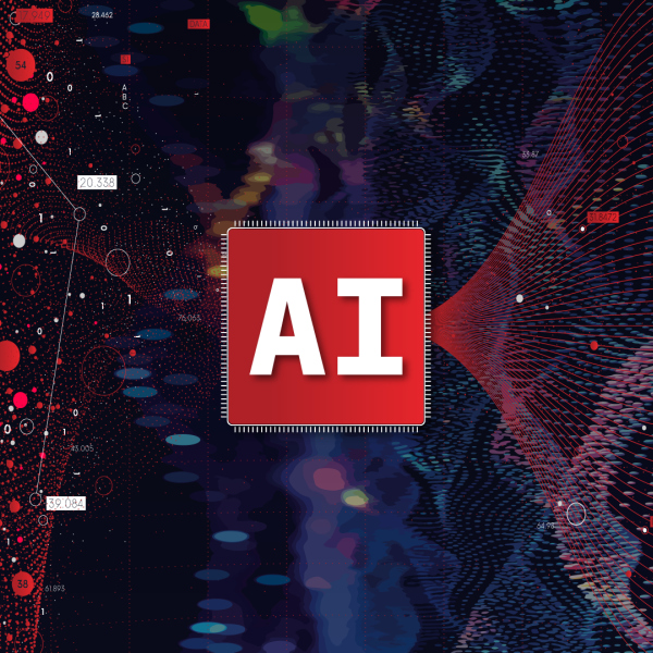 A graphic illustration showing a concept of AI.