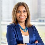 Portrait of Woman in a blue blazer