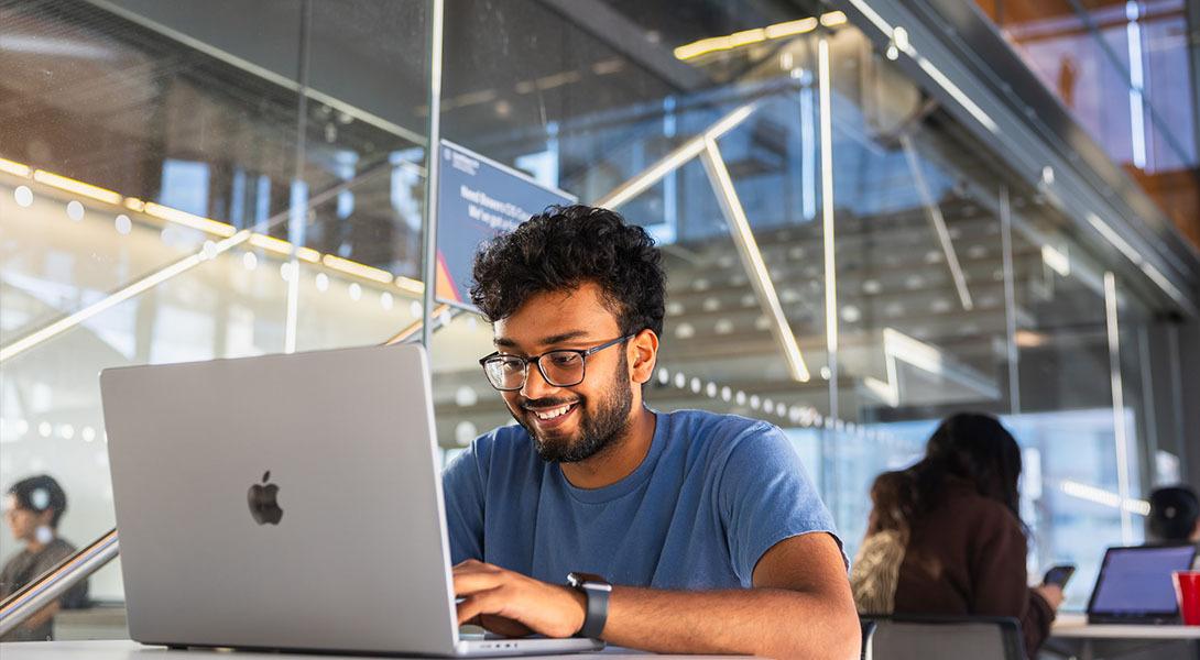 Image of Vipin working on computer